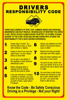 Drivers responsibility code
